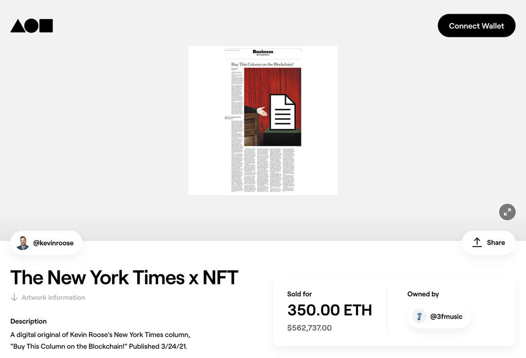 New York Times NFT