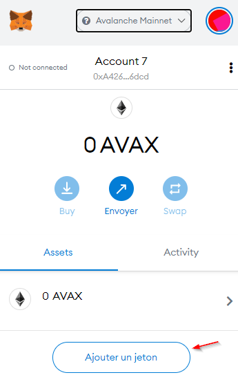 MetaMask Ajouter Jeton