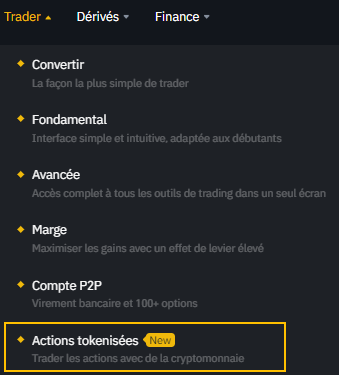 Binance Actions Tokenisées