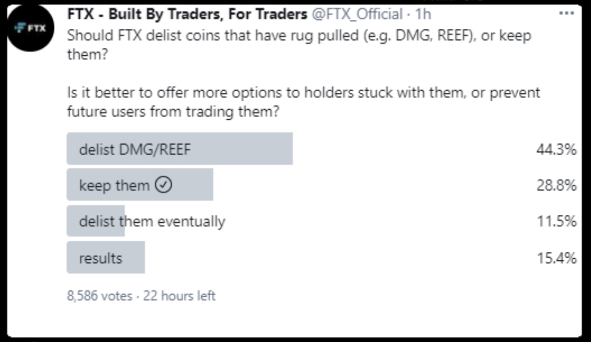 FTX Sondage Reef Finance