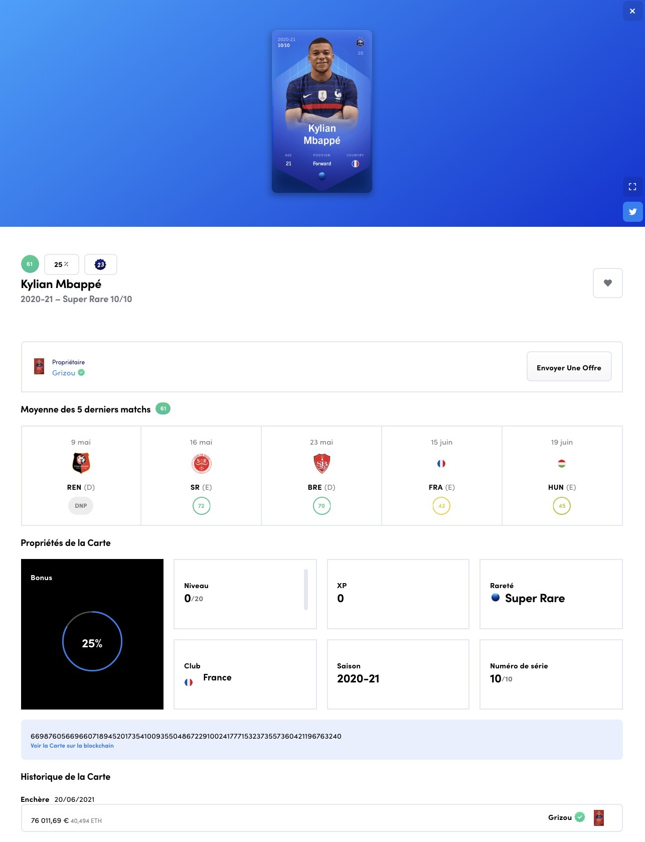 Kylian Mbappé Antoine Griezmann Sorare