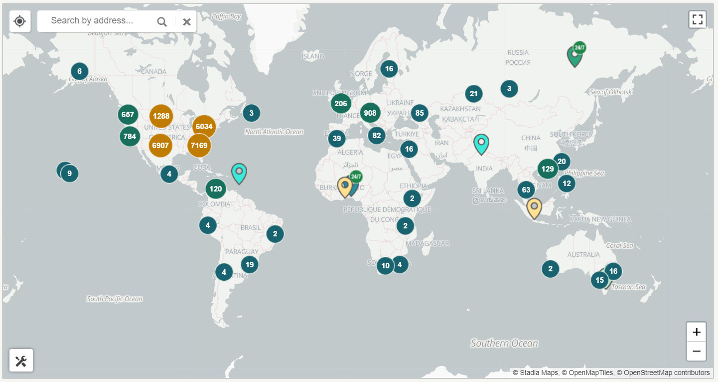 Distributeurs Bitcoin ATM monde carte
