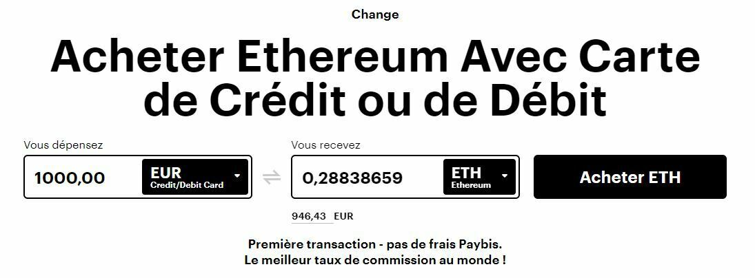 Achat ETH Paybis