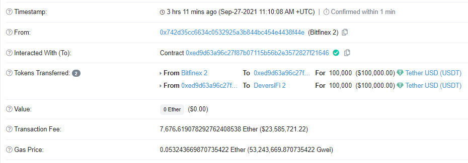 Bitfinex Transaction Bitfinex Transaction