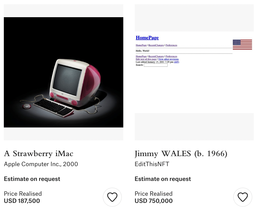 NFT Wikipedia Christie's