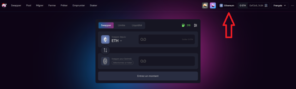 Changement réseau SushiSwap Changement réseau SushiSwap