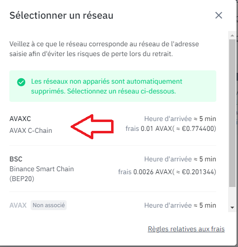 réseau avax c-chain réseau avax c-chain