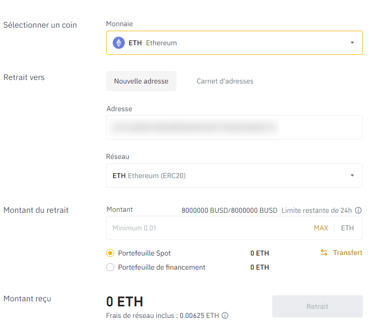 Retrait Ethereum final