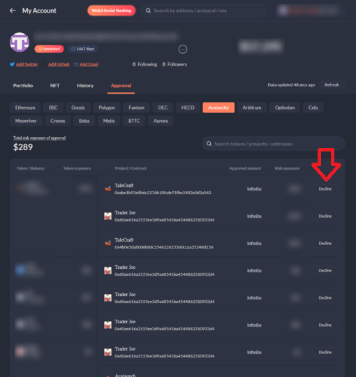 decline debank decline debank