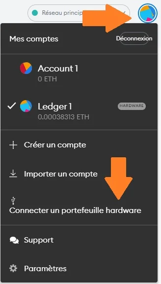 Hardware wallet MetaMask