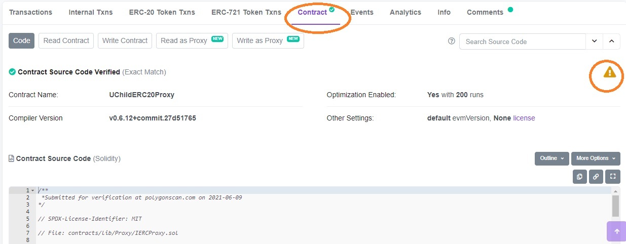 Contrat vérifié Contrat vérifié