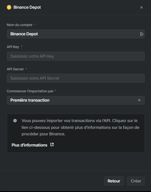 Ajout Binance Ajout Binance