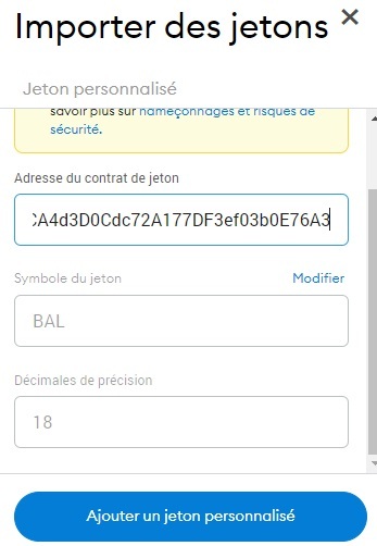 Jeton personnalisé
