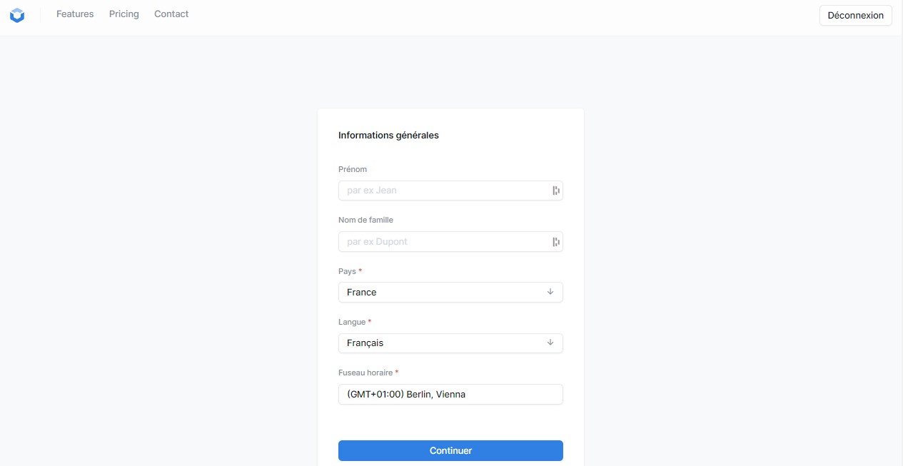 Informations personnelle Informations personnelle