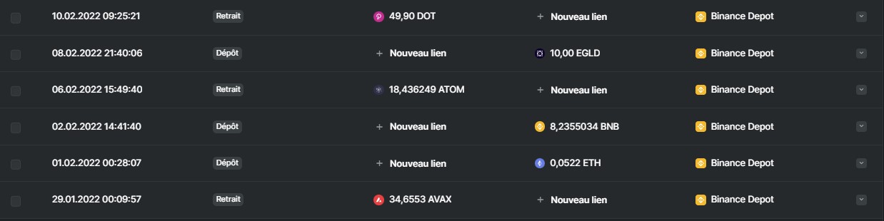 Liens manquants Liens manquants