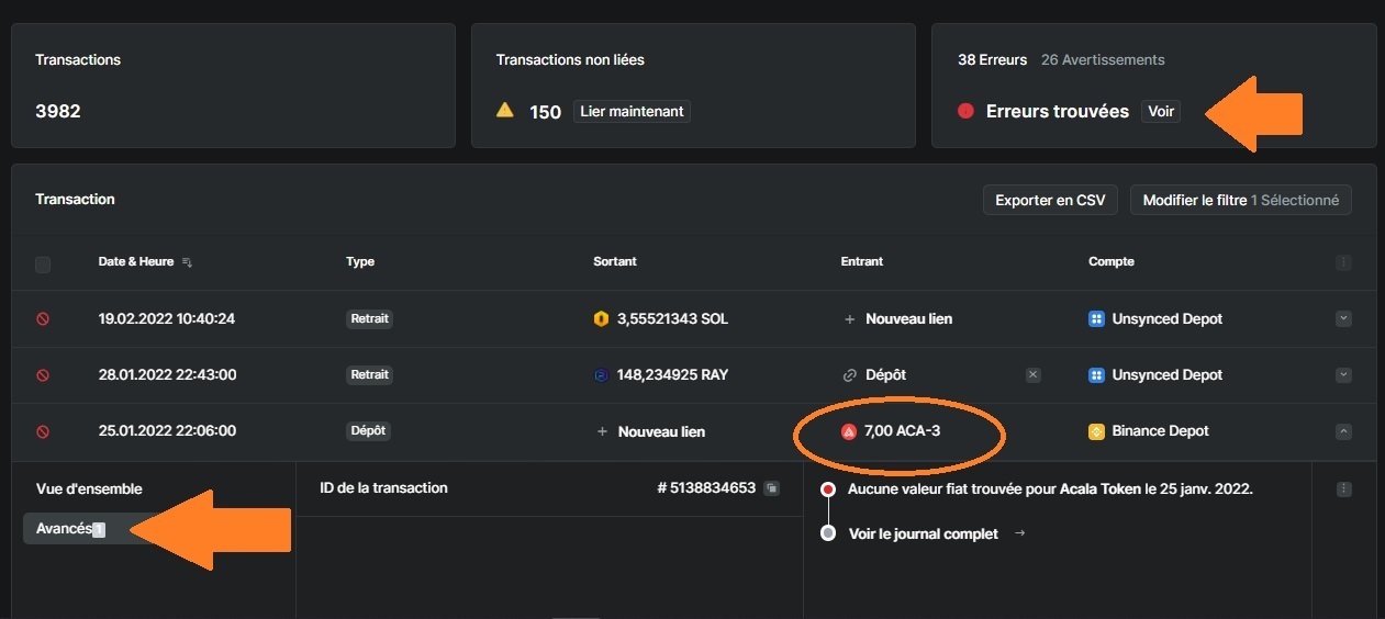 Traitement des erreurs Traitement des erreurs