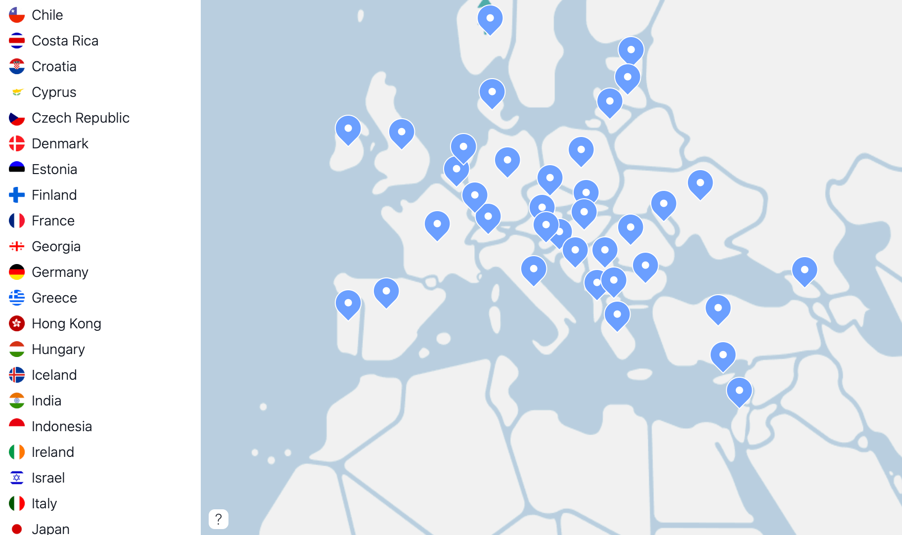Aperçu de l'interface de l'application NordVPN Aperçu de l'interface de l'application NordVPN