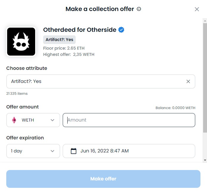 Offre de collection Offre de collection