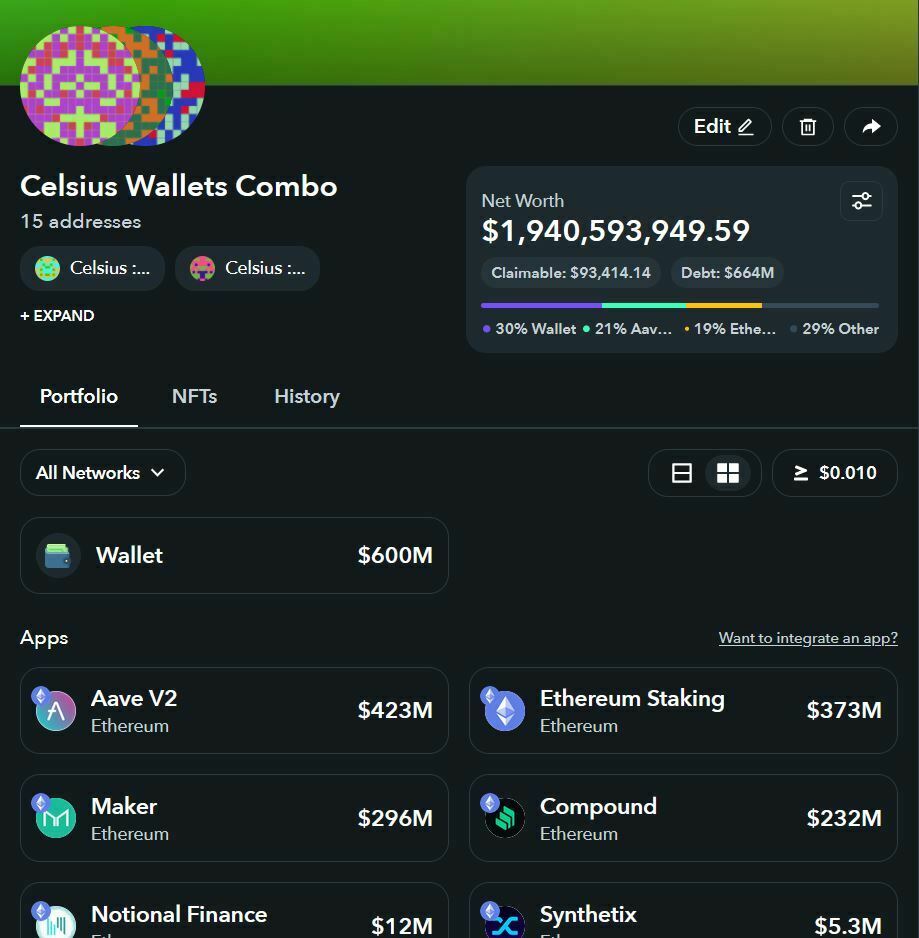 Celsius Wallet Combo