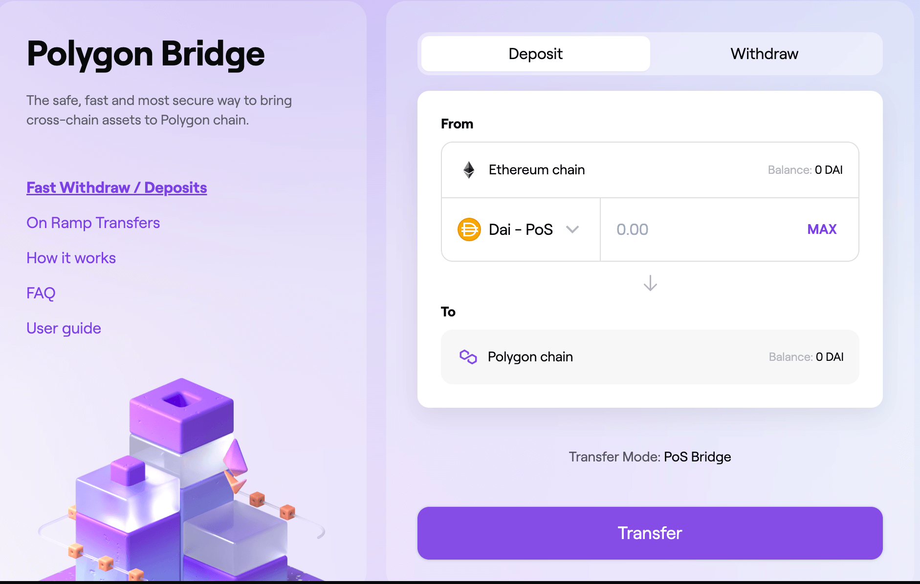 Aperçu de l'utilisation du bridge Polygon (transfert L1-L2) Aperçu de l'utilisation du bridge Polygon (transfert L1-L2)