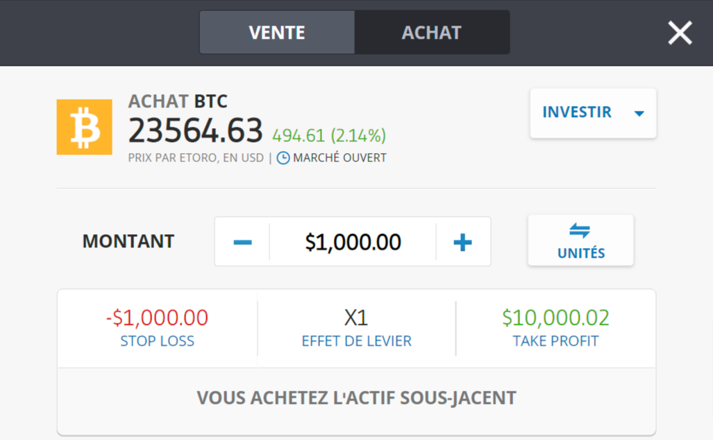 eToro Acheter Bitcoin
