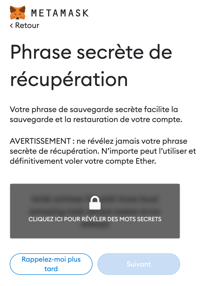Aperçu de la configuration d'un portefeuille MetaMask Aperçu de la configuration d'un portefeuille MetaMask