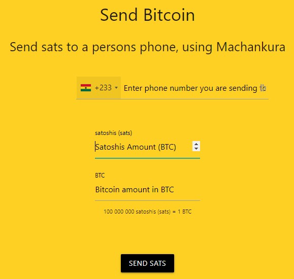 Envoi Bitcoin Machankura