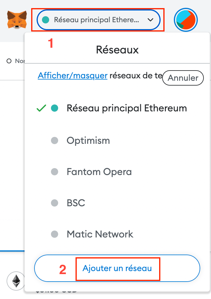 Ajout réseau ETHW sur MetaMask