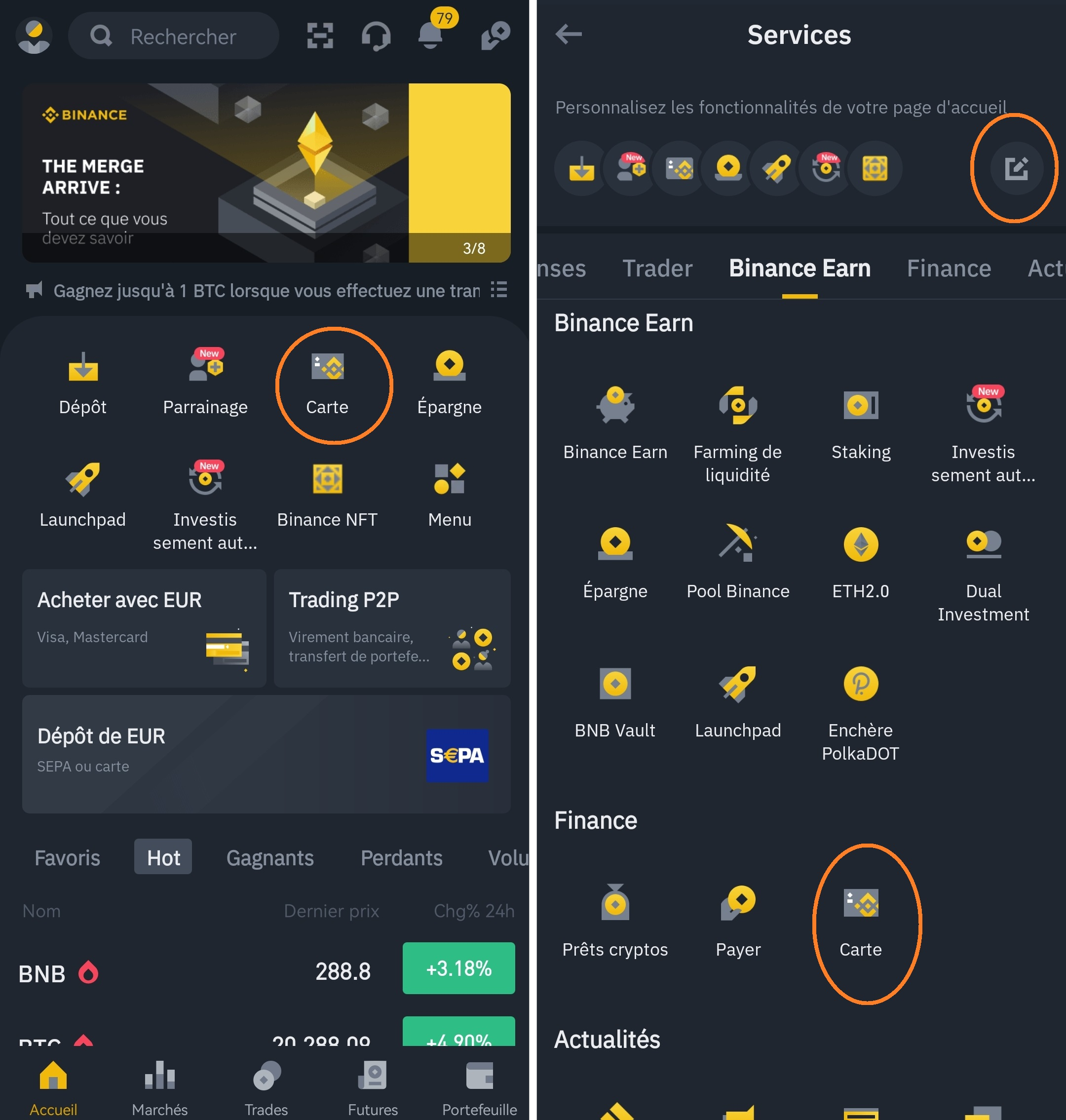 Carte Binance mobile Carte Binance mobile