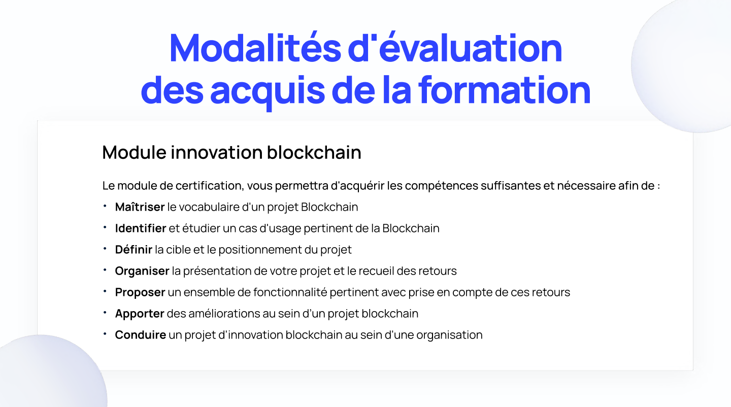 Acquis formation développeur Acquis formation développeur