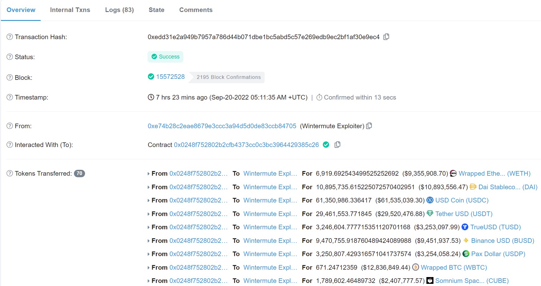 Transaction hack Wintermute