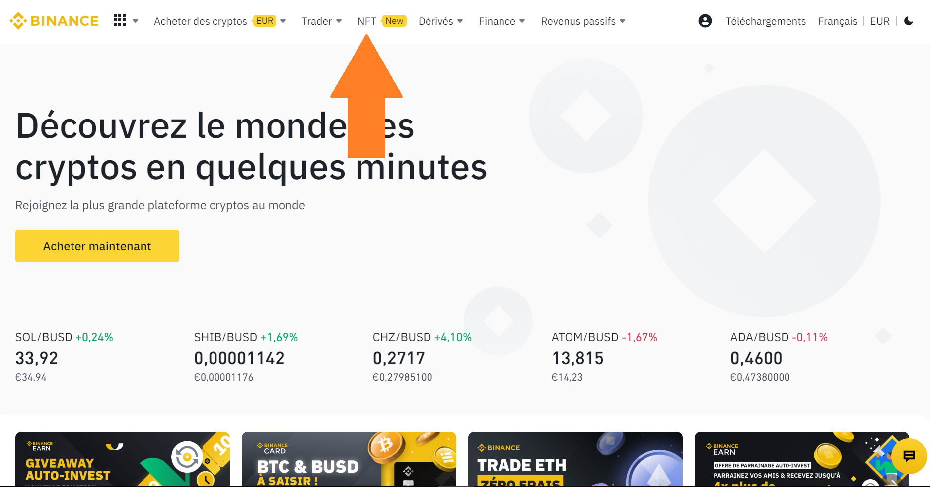Accéder à Binance NFT Accéder à Binance NFT