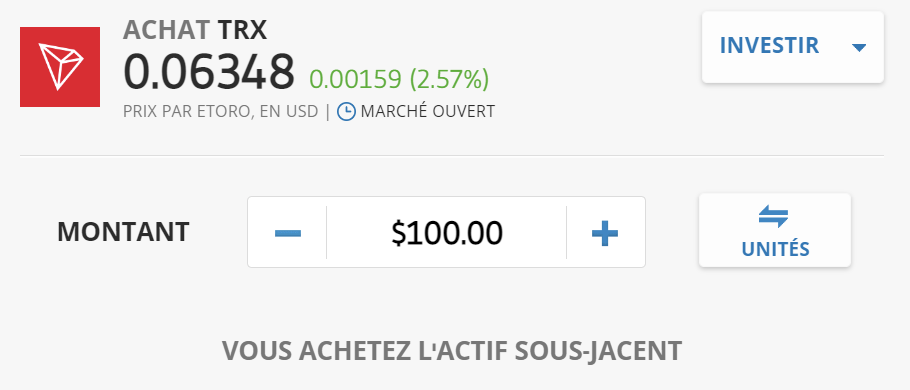 Acheter Tron TRX
