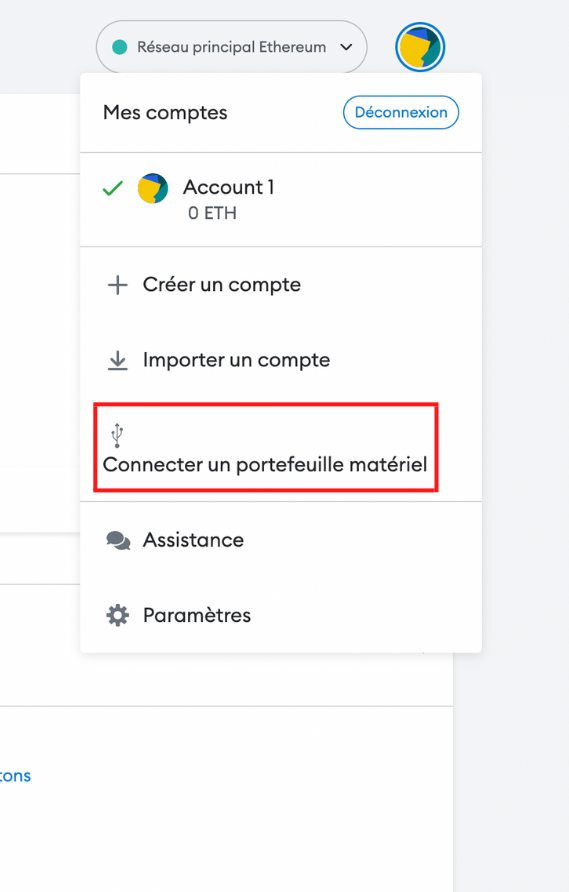 Connecter un portefeuille matériel Connecter un portefeuille matériel