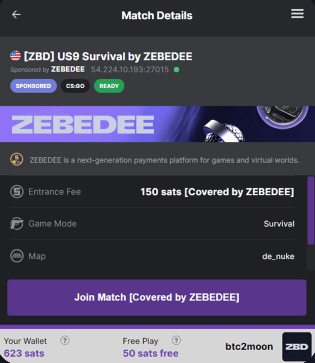 Un serveur CSGO hebergé par ZEBEDEE permettant de gagner des Bitcoins Un serveur CSGO hebergé par ZEBEDEE permettant de gagner des Bitcoins
