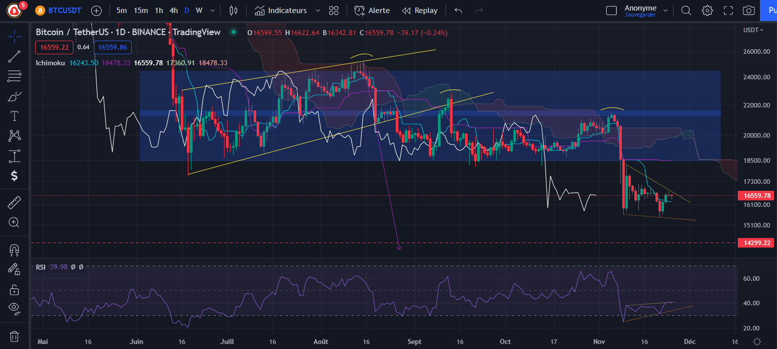 Graphique du cours du Bitcoin Daily par Tagado