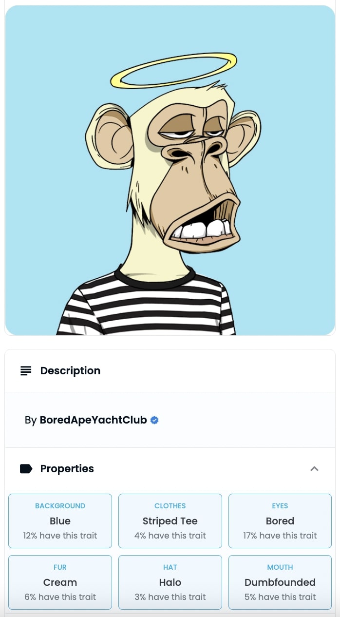 propriétés bored ape