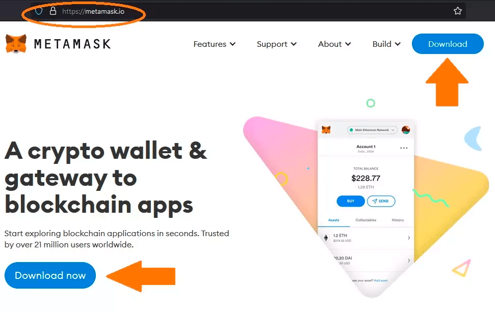 Site officiel de Metamask