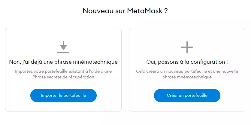Créer un portefeuille wallet Metamask