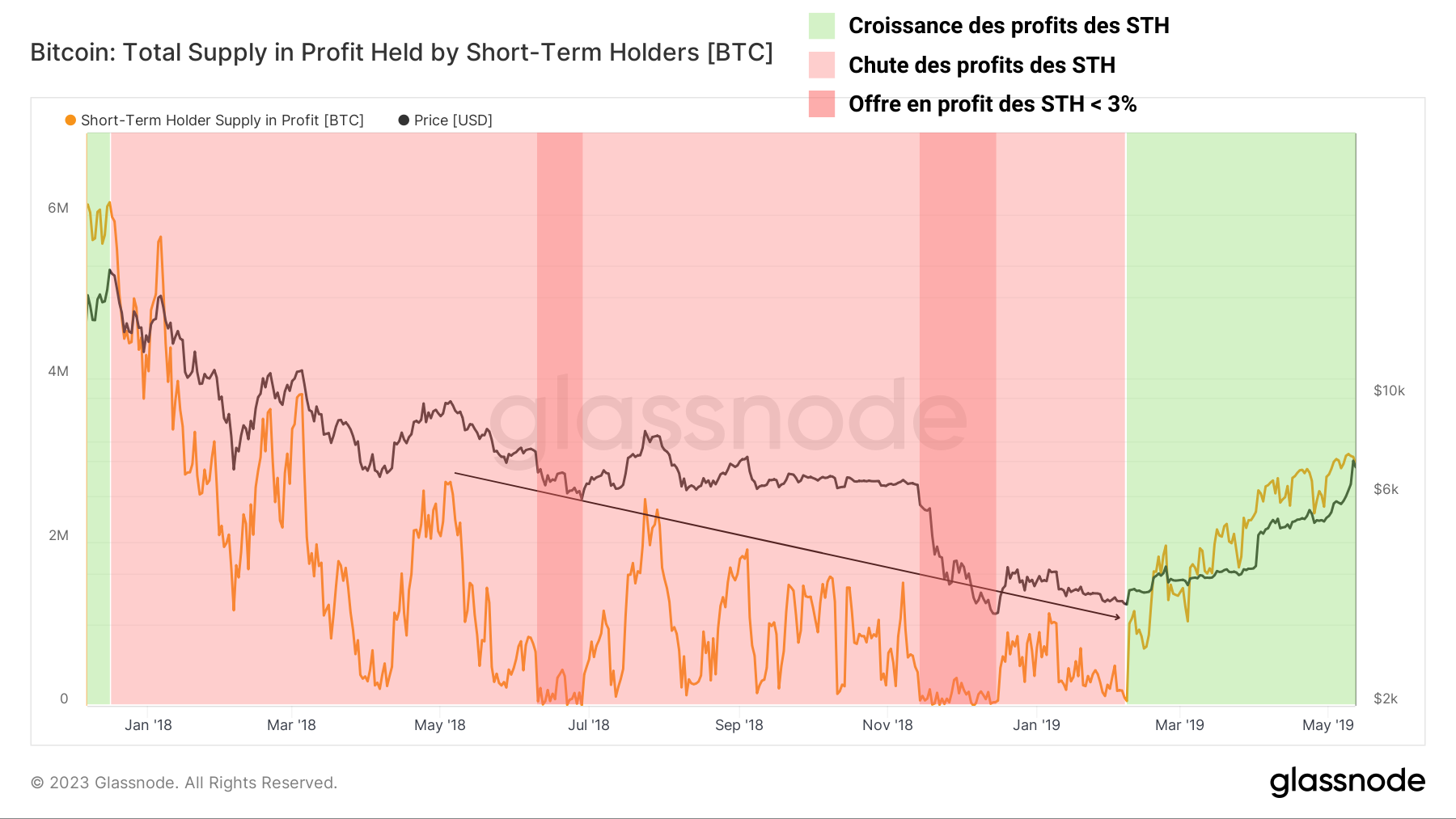 BTC Offre en Profit STH 2018-19