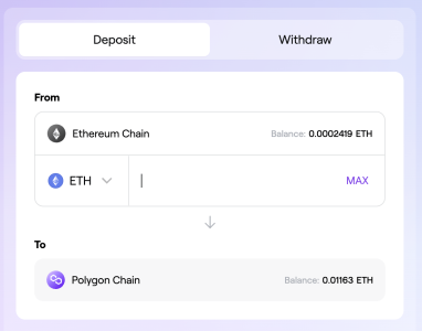 Bridge de Ethereum (ETH) vers Polygon (Matic)