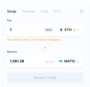 Swap des ETH contre des MATIC