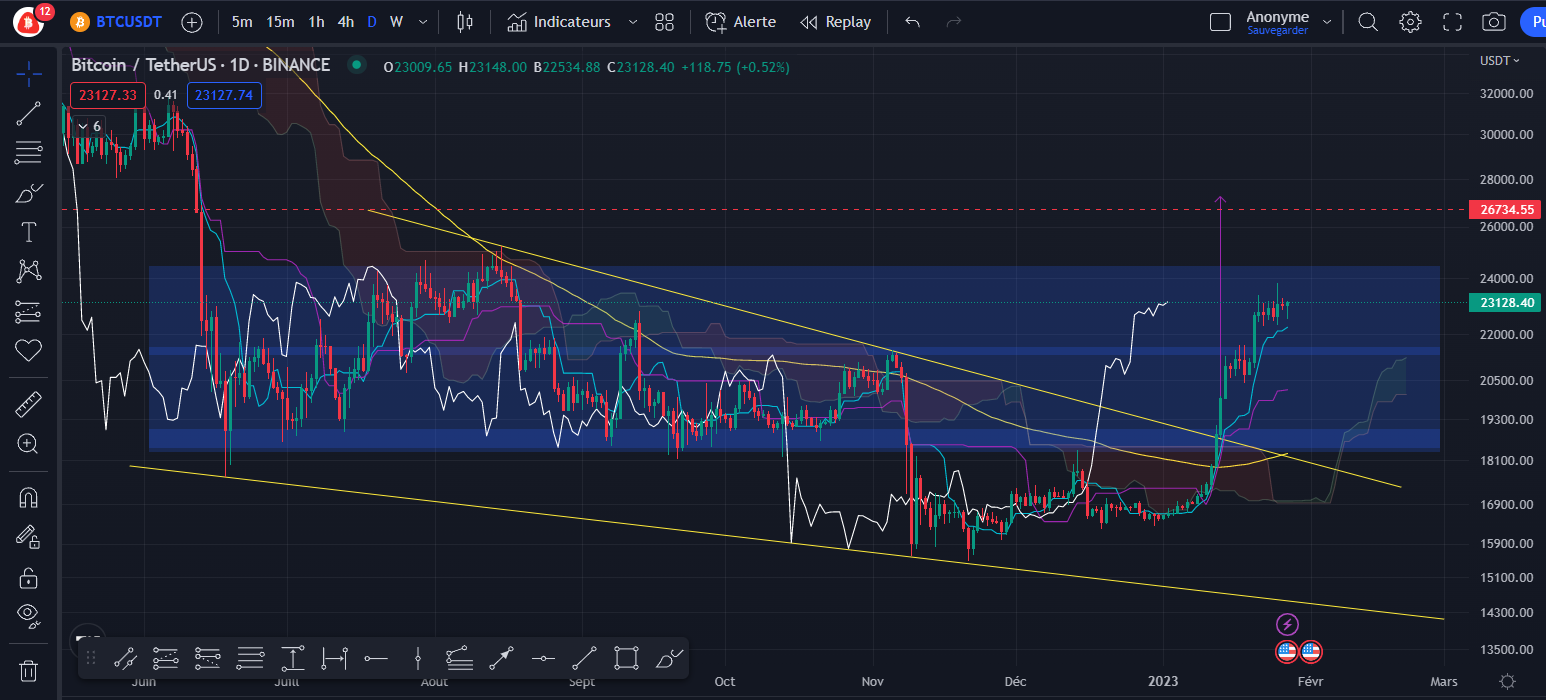 Graphique du cours du Bitcoin Daily par Tagado
