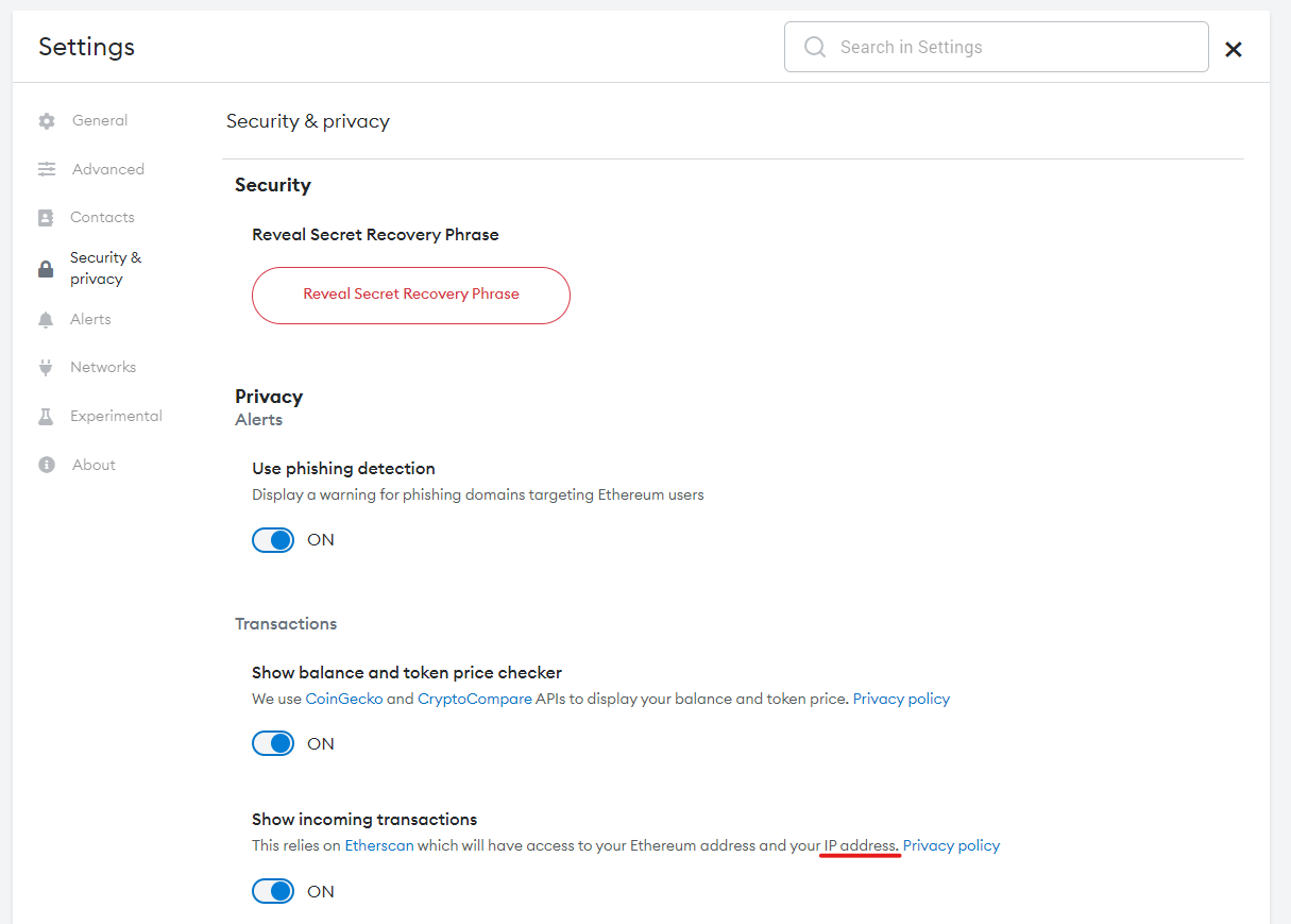 MetaMask confidentialité MetaMask confidentialité