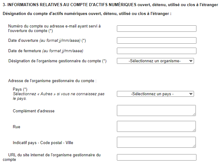 Formulaire 3916-bis Formulaire 3916-bis