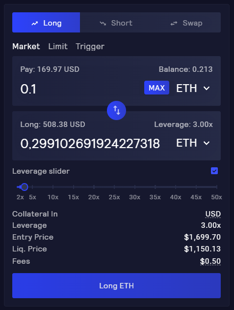 Long ETH GMX Long ETH GMX