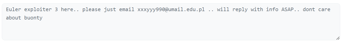 Message envoyé par les hackers à Euler Finance Message envoyé par les hackers à Euler Finance