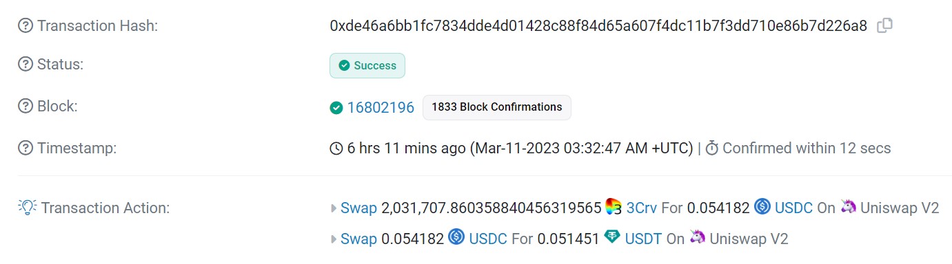 Slippage Swap USDC Slippage Swap USDC