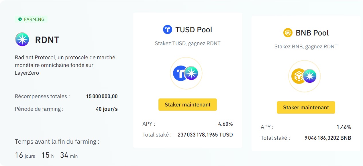 Exemple d'un Launchpool sur Binance Exemple d'un Launchpool sur Binance