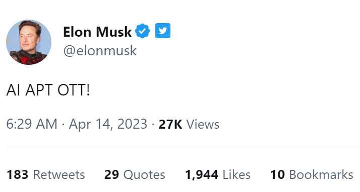 Tweet Elon Musk